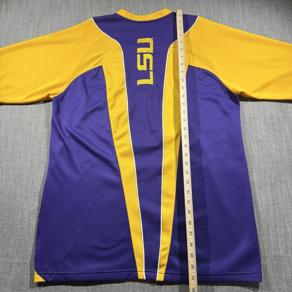 LSU Tigers Shirt Mens Large Purple Gold Short Sleeve NCAA Football NikeFIT Dry - Picture 3 of 9